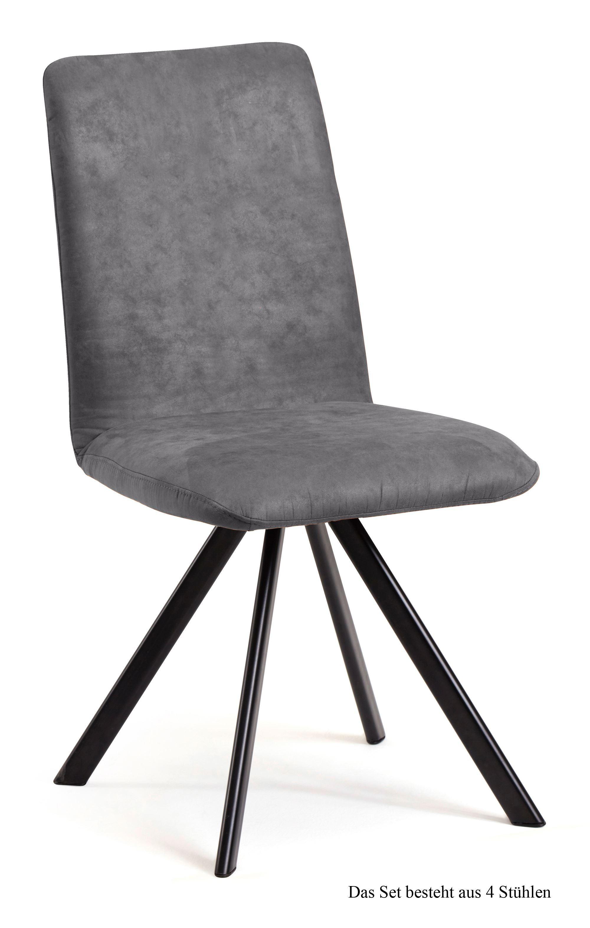 ESSZIMMERSTUHL (4er-Set) Datja 47x92x60 Schwarz/Grau - Schwarz/Grau, Kunststoff (60/92/47cm) - 58aufmkessel