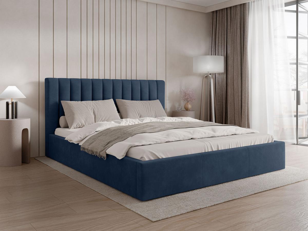 POLSTERBETT Cosmo - Blau/Naturfarben, Holz/Holzwerkstoff (180/200cm) - MIRJAN24
