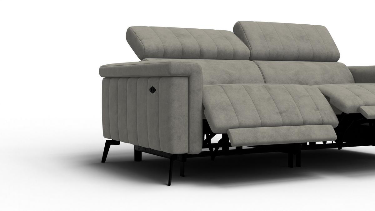 RELAXSOFA NORDEL 3-Sitzer, taupe - Taupe/Schwarz, Holz/Textil (194/80/105cm) - Wozimo