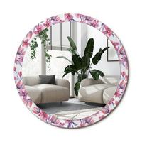 SPIEGEL Rund Ø 100 cm mit Aufdruck - Pink, Glas (100/100/0.4cm) - Wallfluent