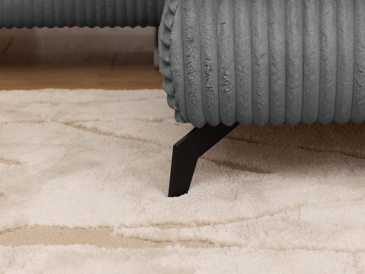 ECKSOFA mit Schlaffunktion und Bettkasten Bonnie aus Grau Cord-Stoff mit verstellbaren Kopfstützen und Armlehne - Ottomane rechts - Schwarz/Grau, Holz/Textil (275/210cm) - S-Style Möbel