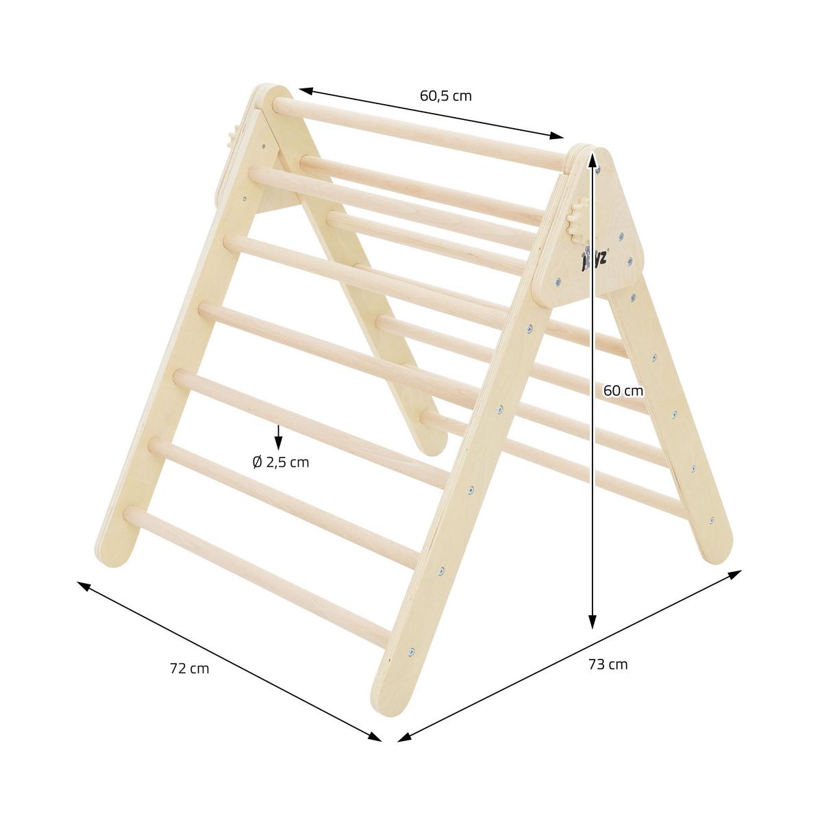 KLETTERDREIECK Natur - Braun, Holz (72/60/73cm) - Joyz