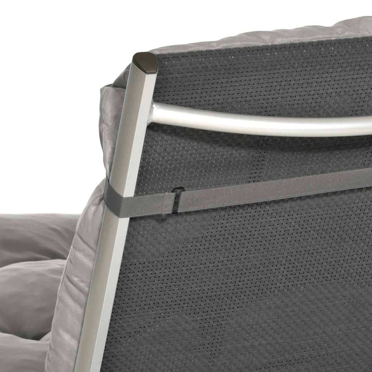NIEDERLEHNERAUFLAGE Flair NL 100/50/8cm Hellgrau - Hellgrau, Textil (50/8/100cm) - Beautissu 