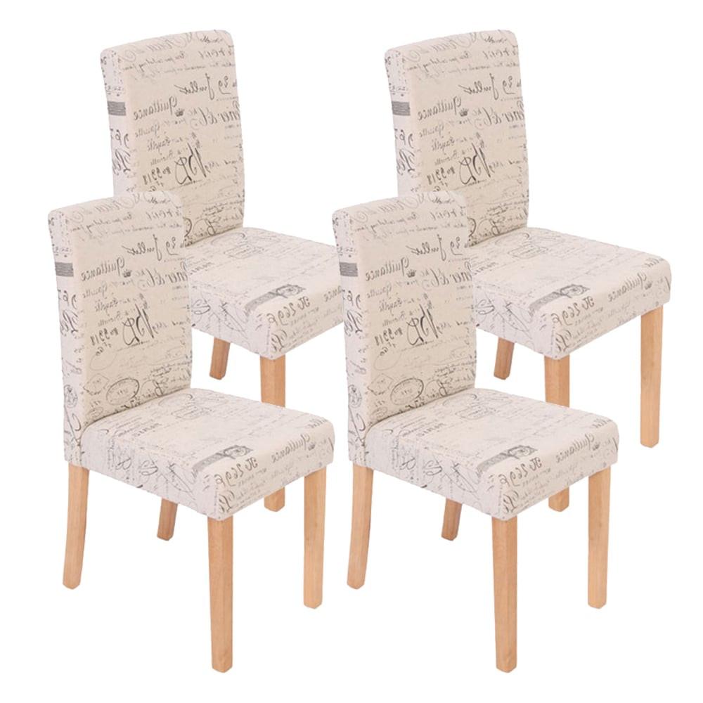 ESSZIMMERSTUHL SCHRIFT Beige, Schwarz, Braun 4er-Set - Beige/Creme, Textil (43/90/56cm) - MCW