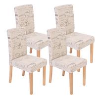 ESSZIMMERSTUHL SCHRIFT Beige, Schwarz, Braun 4er-Set - Beige/Creme, Textil (43/90/56cm) - MCW
