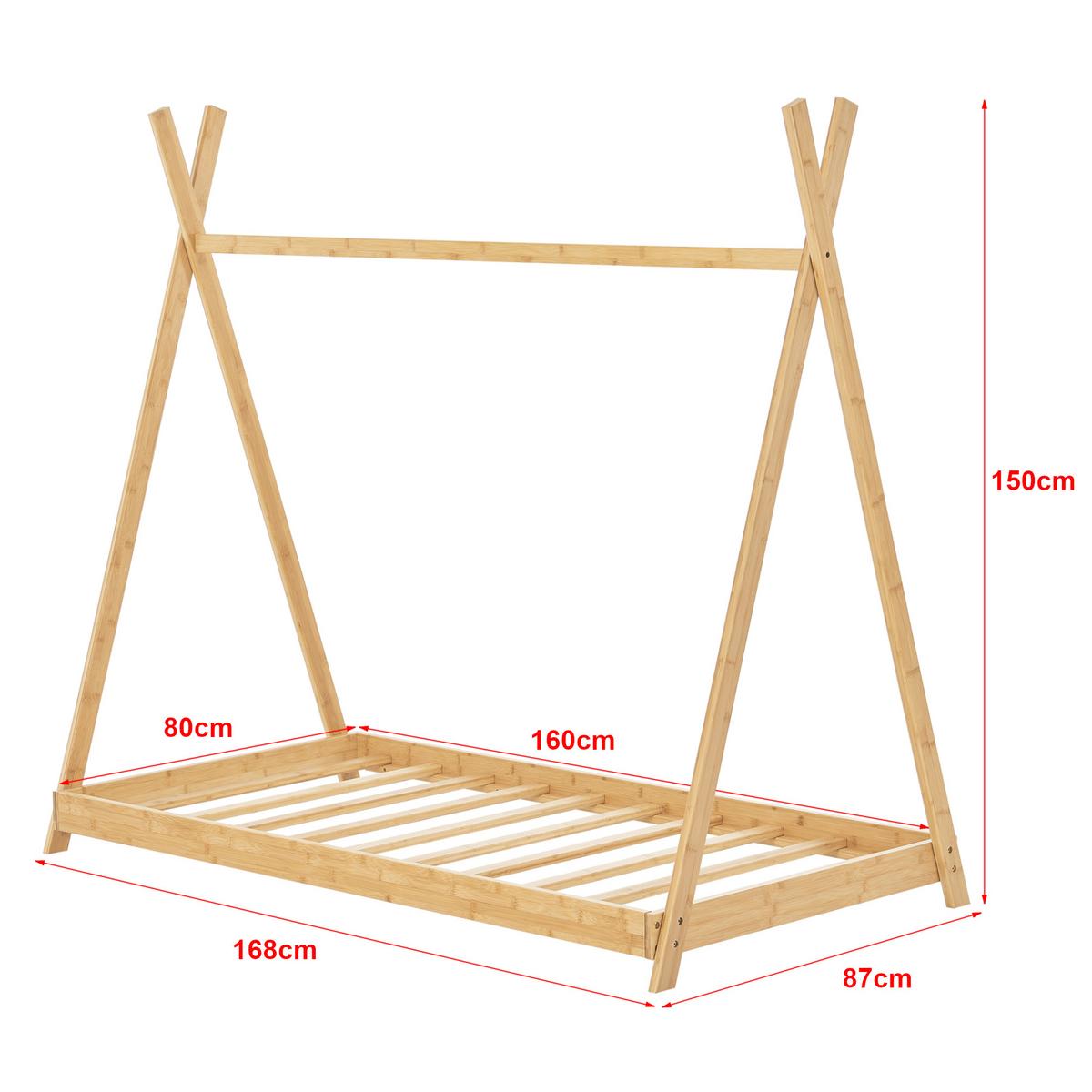 KINDERBETT Vimpeli - Naturfarben, Holz (80/160cm) - [en.casa]