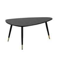 COUCHTISCH mit Marmor Optik, Dreibein, Metall-Gestell, Dreieckig, Schwarz 90x60x41 cm - Schwarz, Holzwerkstoff/Metall (60/90/41cm) - KADIMA DESIGN