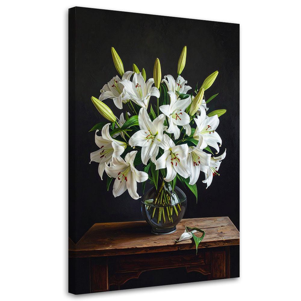 LEINWANDBILD Blumen 30x45cm - Weiß, Textil (30/45cm) - Feeby