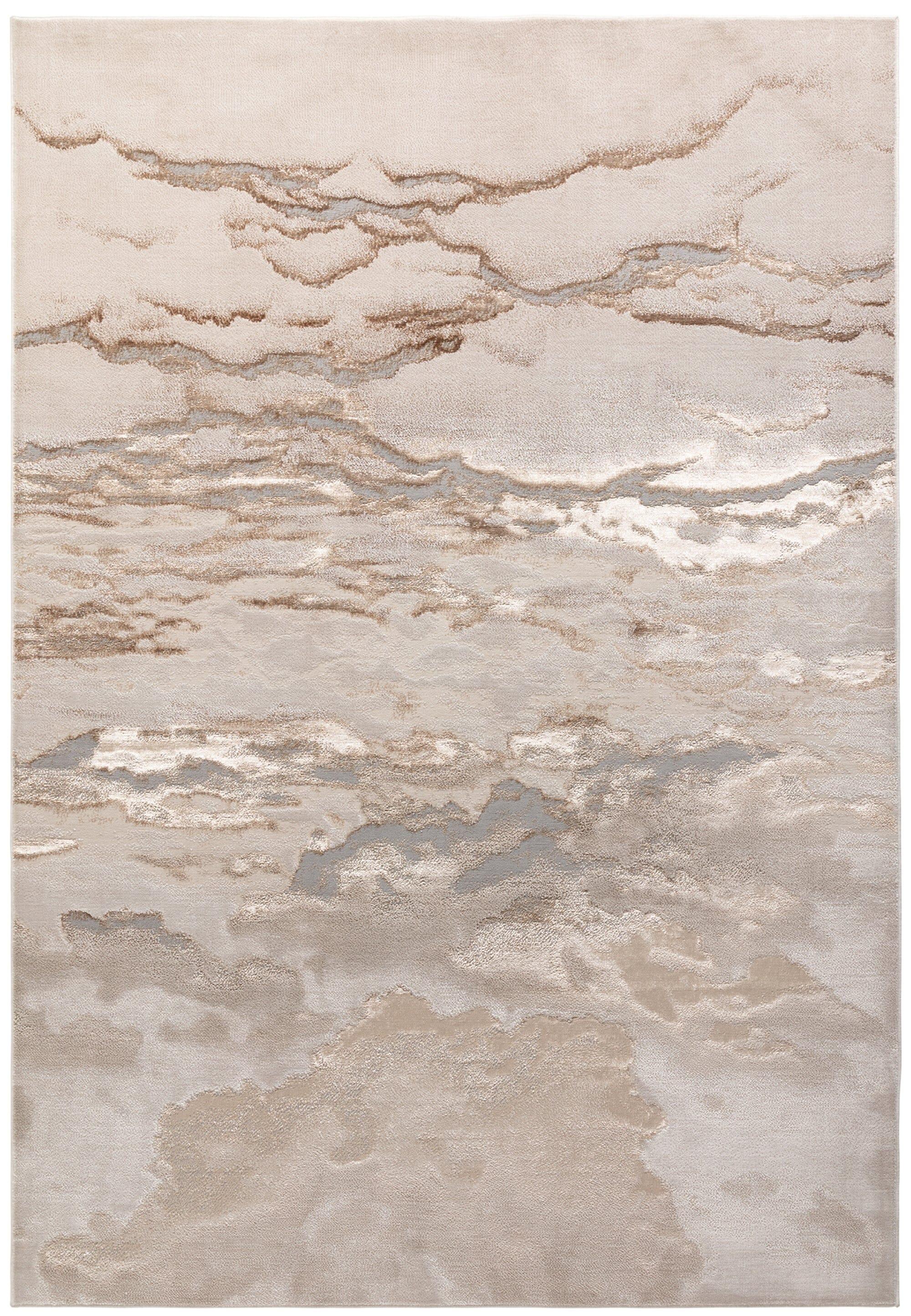 TEPPICH SARNTAL, abstrakt, Florhöhe 8 mm, Gold, 120 x 170 cm - Goldfarben, Textil (120/170cm) - KADIMA DESIGN