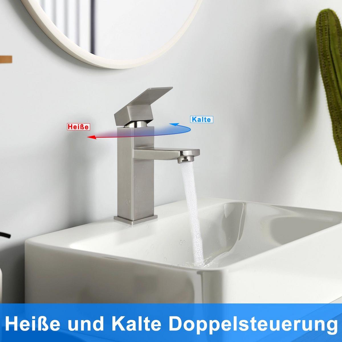 WASCHTISCHARMATUR Regis 0.5/17.3/16.2 cm - Silberfarben, Metall (0.5/17.3/16.2cm) - ZMH