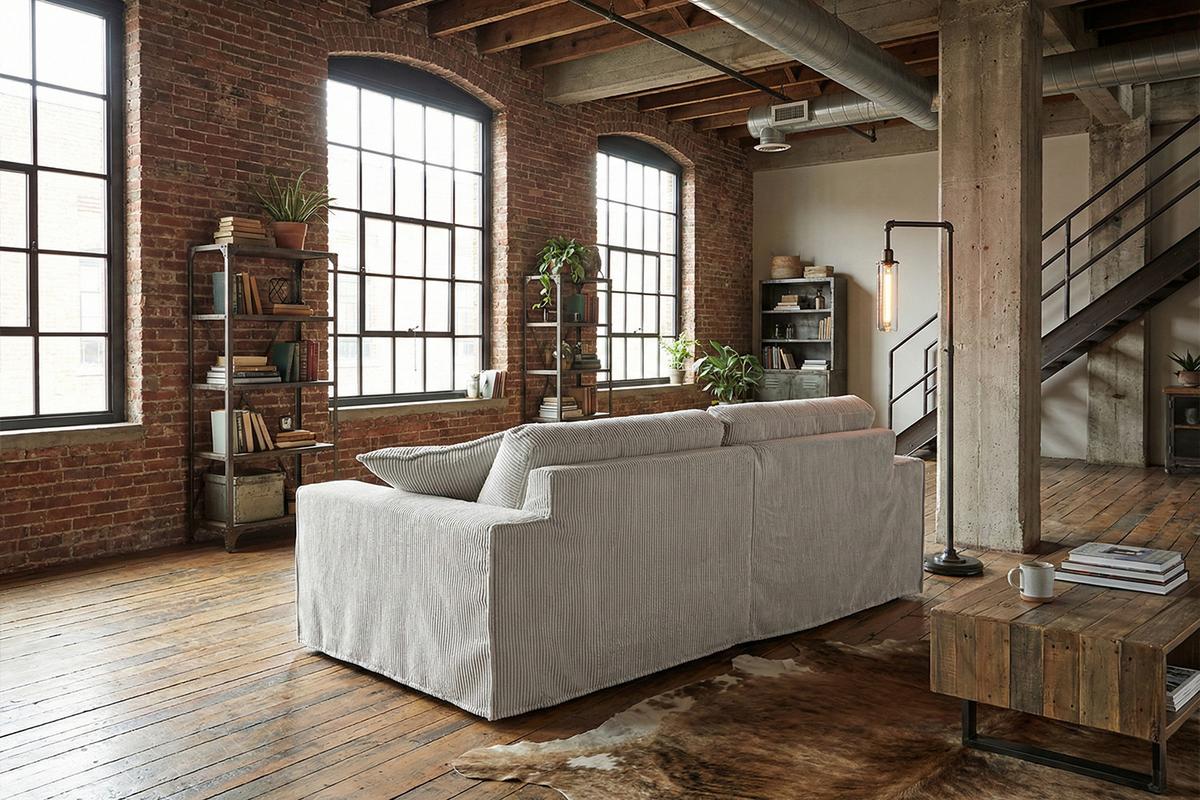 SOFA NETTA Hellgrau Cord - Hellgrau/Braun, Birkenholz/Textil (226/90/116cm) - KAWOLA