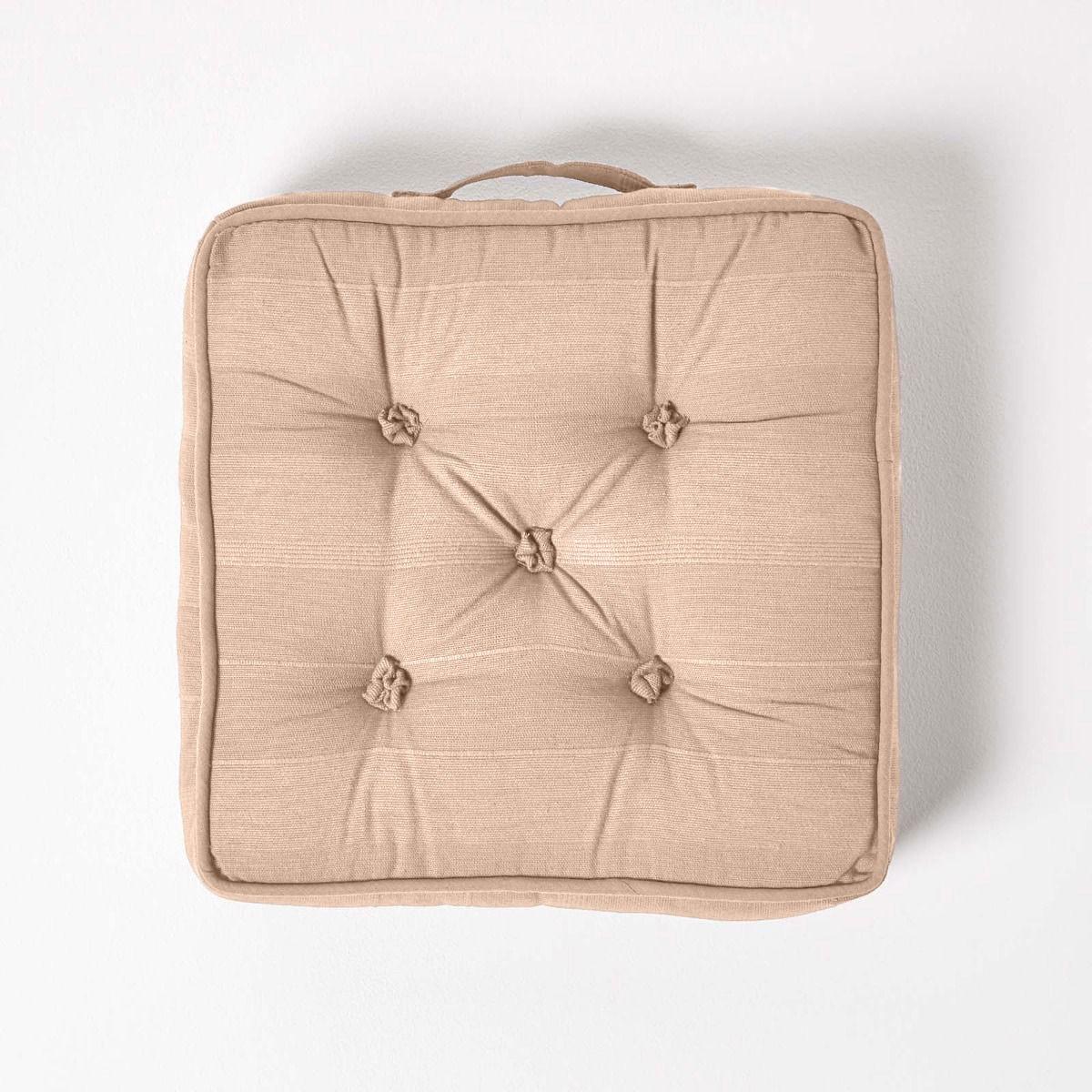 SITZKISSEN Rajput beige 40/40/8 cm - Hellbraun, Textil (40/40/8cm) - Homescapes