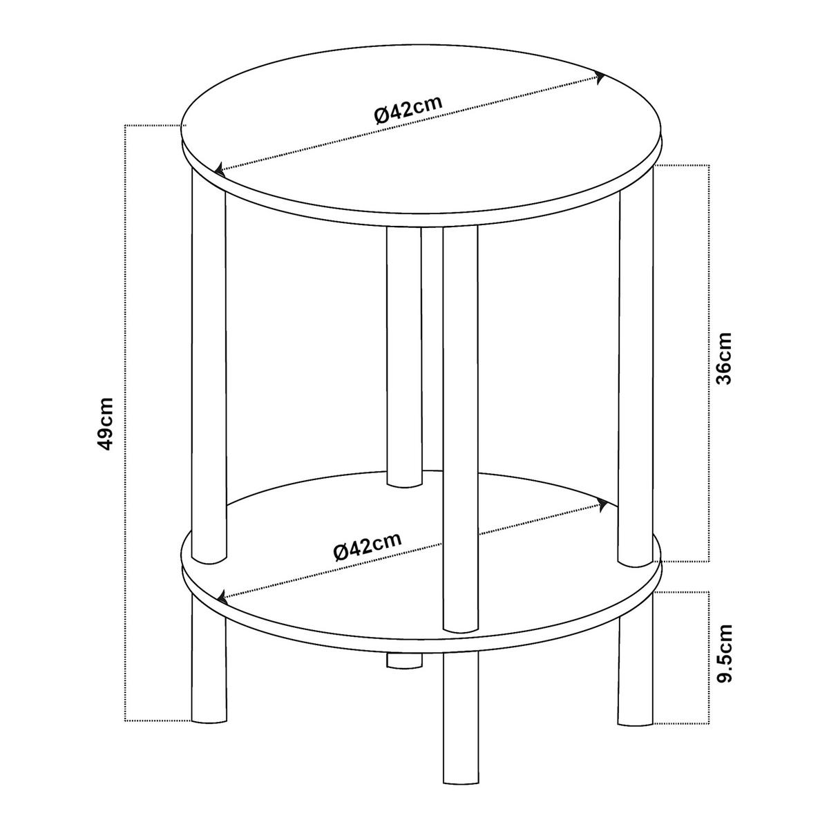 BEISTELLTISCH Ves - Grau, Holzwerkstoff (42/42/49cm) - [en.casa]