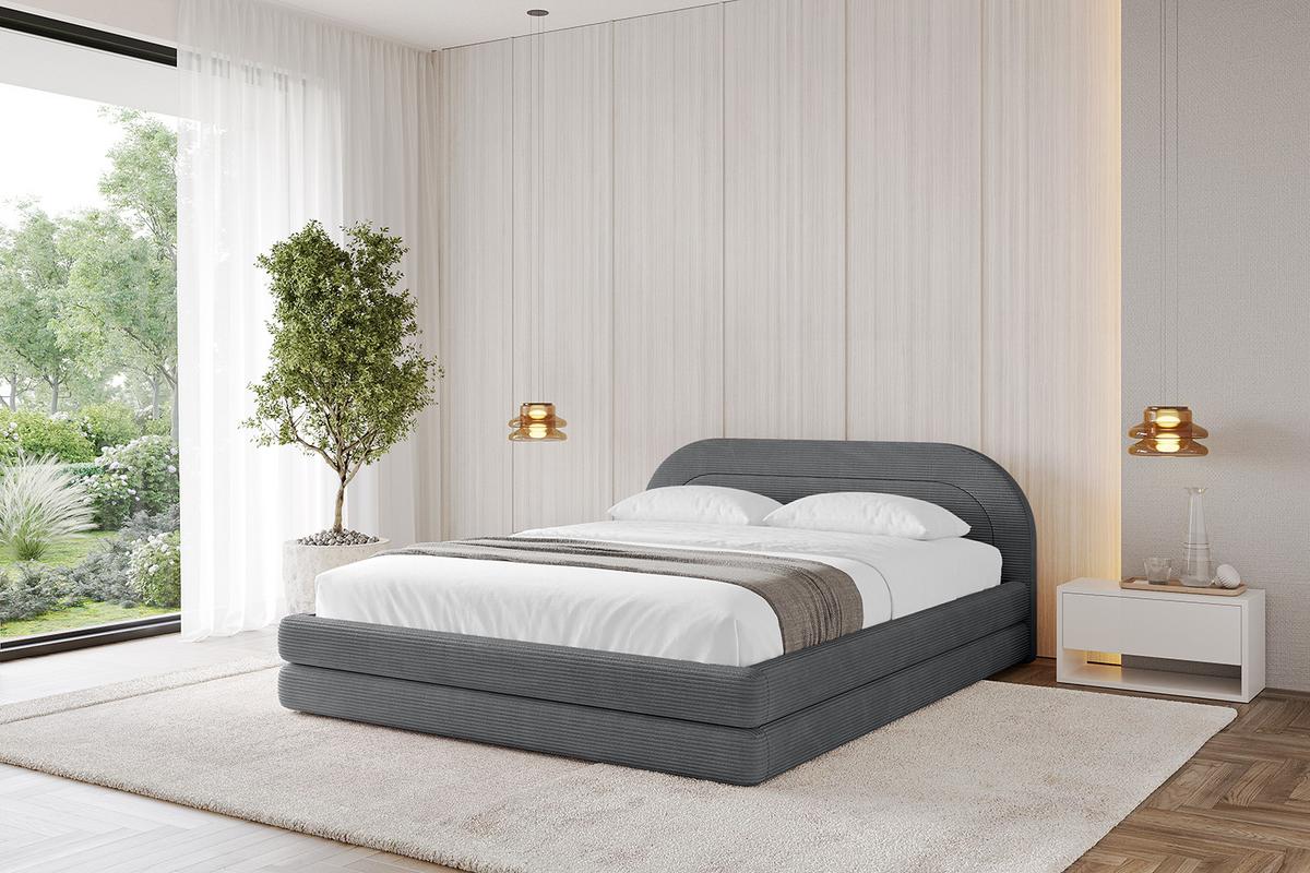POLSTERBETT mit Bettkasten und Lattenrost, Bett mit Matratze H3/H4 - LERIS-v1 180x200 Dunkelgrau - Anthrazit, Holzwerkstoff/Textil (180/200cm) - ALTDECOR