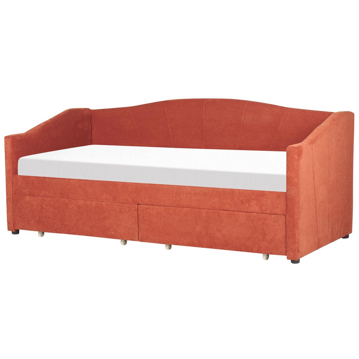 TAGESBETT mit Stauraum 90x200 cm Rot Vittel - Rot, Textil (90/200cm) - Beliani
