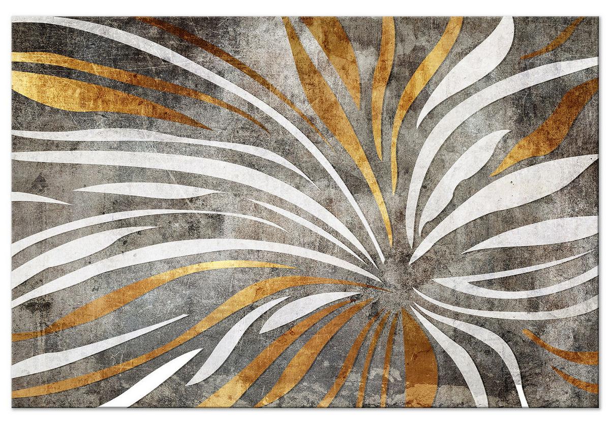 KUNSTDRUCK Grau 60/40 cm - Goldfarben/Grau, Textil (60/40cm) - KUNSTLOFT