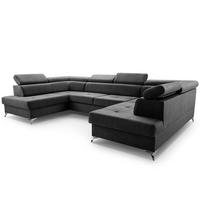 Ecksofa Madryt Super Schwarz Vena 20 - Schwarz, Textil (350/202cm) - imoebel24