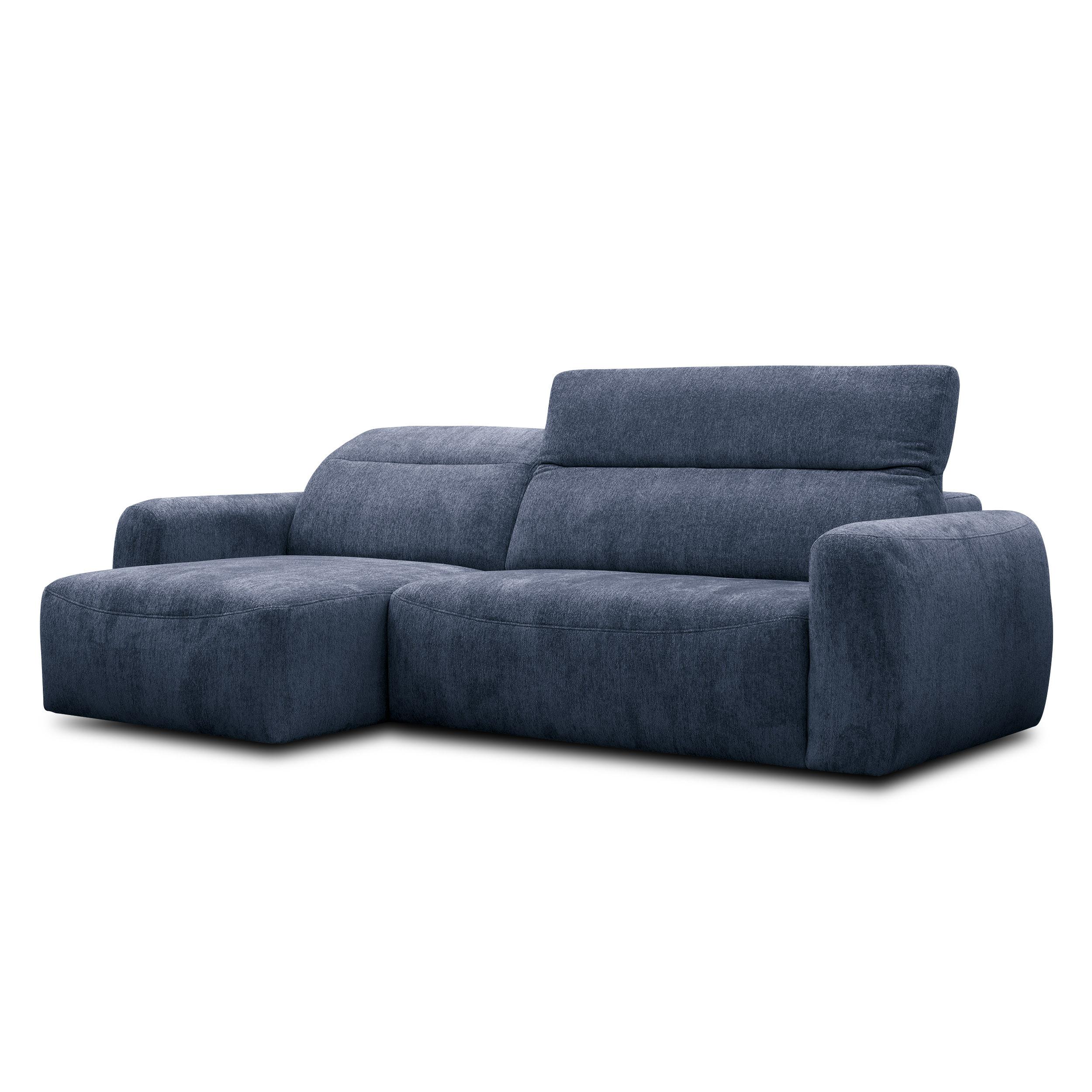 ECKSOFA NERO 4-Sitzer, dunkelblau - Schwarz/Dunkelblau, Holz/Textil (272/81/159cm) - Wozimo
