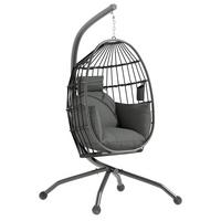 HÄNGESESSEL Stahl Polyester Schwarz - Schwarz, Metall (88/192/120cm) - Outsunny