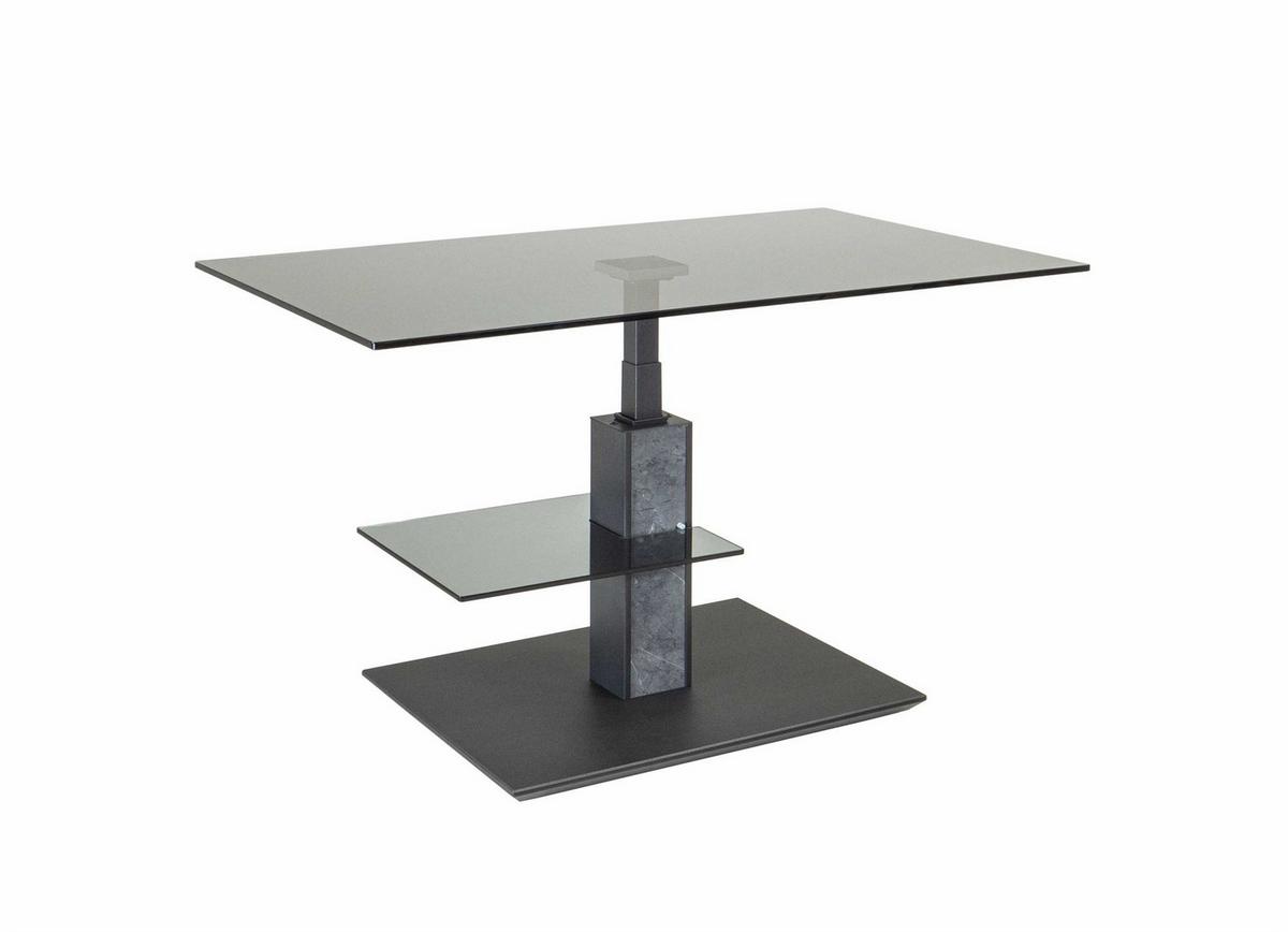 COUCHTISCH höhenverstellbar Cläre 100x47x60 Glas Marble Grigio/Grau - Grau, Glas (100/60/60cm) - 58aufmkessel