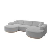 WOHNLANDSCHAFT MARI-U1-v1 - 303x171x83 cm Hellgrau Bouclé - Hellgrau, Holzwerkstoff/Textil (303/83/171cm) - ALTDECOR