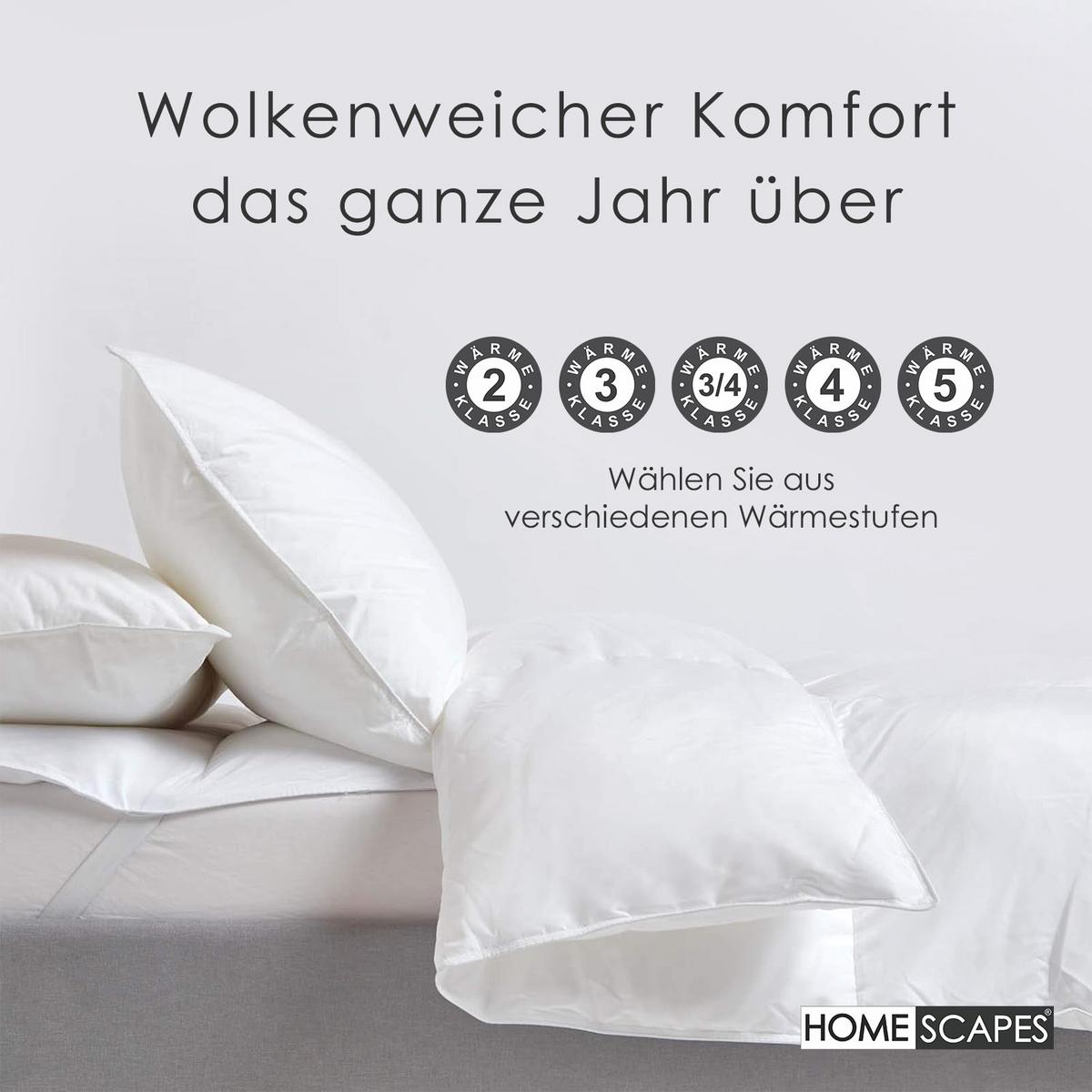 GANZJAHRESDECKE warm 230/220 cm, Super-Mikrofaser - Weiß, Textil (230/220cm) - Homescapes