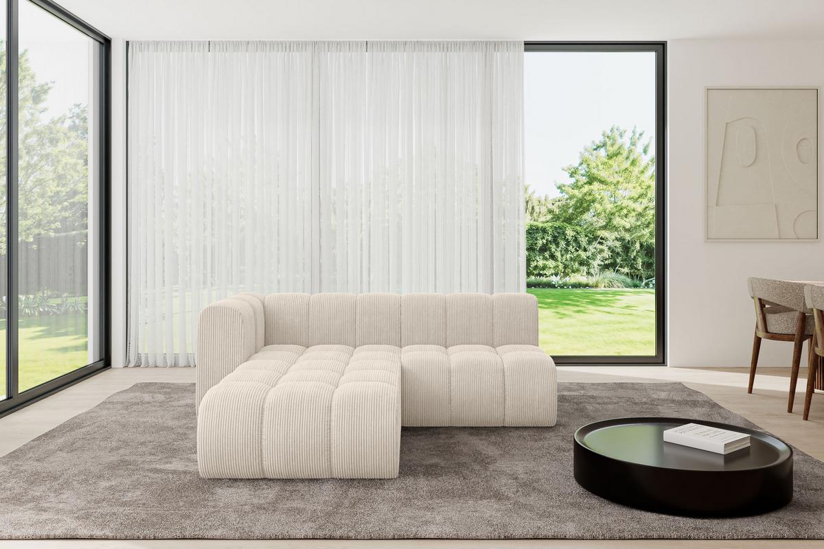 ECKSOFA modulares Sofa Darnel-L1 - 205x177x70 cm Beige - Beige, Holzwerkstoff/Textil (205/177cm) - ALTDECOR