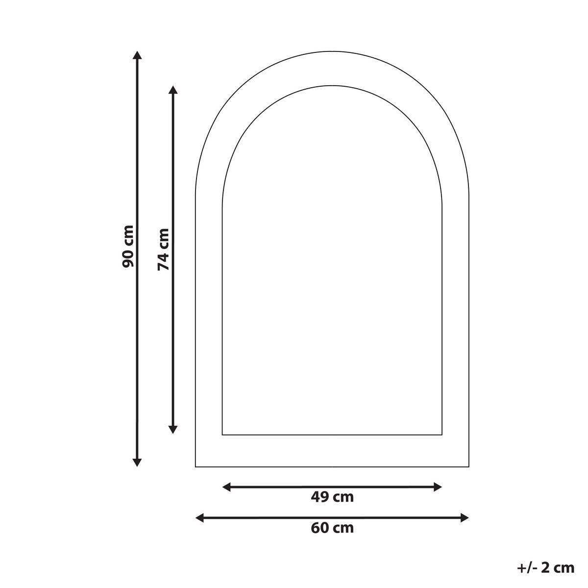 WANDSPIEGEL Samtstoff olivgrün oval 60/90 cm Huriel - Grün, Textil (60/90/3cm) - Beliani