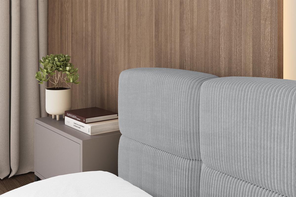 POLSTERBETT mit Bettkasten und Lattenrost, Bett mit Kopfteil, Boxbett ohne Matratze, Doppelbett mit Stauraum - NATA-v1 200x200 Grau - Graphitfarben, Holzwerkstoff/Textil (200/200cm) - ALTDECOR