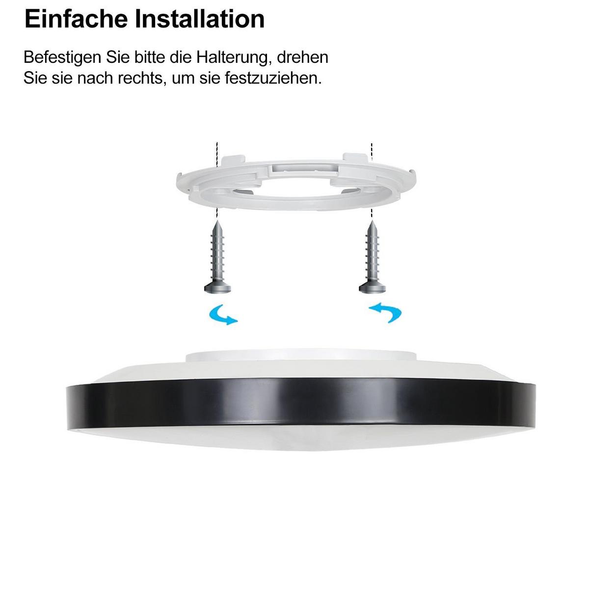LED-DECKENLEUCHTE Albertyne 28/28/3 cm - Schwarz, Kunststoff (28/28/3cm) - Nettlife