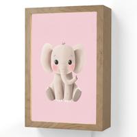 WANDLEUCHTE Elefant - Baby - Rosa - Cartoon 20x30 cm - Hellrosa, Holzwerkstoff (20/30/8cm) - OnlyWow
