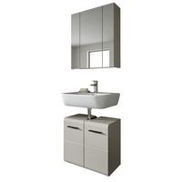 BADMÖBEL-SET Kaschmir 2-teilig 60 cm, Badschränke in modernem Design - Kaschmir/Schwarz, Glas/Holzwerkstoff (60/185/30cm) - Inn.Furn