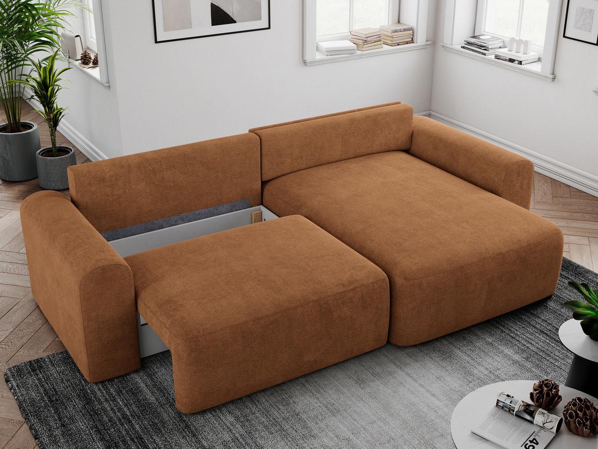 ECKSOFA NELSON Orange Struktur - Schwarz/Orange, Kunststoff/Textil (274/152cm) - MKS