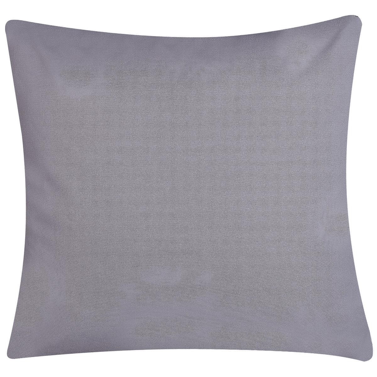 DEKOKISSEN 2er-Set Grau 45/45 cm Digitalis - Grau, Naturmaterialien/Textil (45/45cm) - Beliani