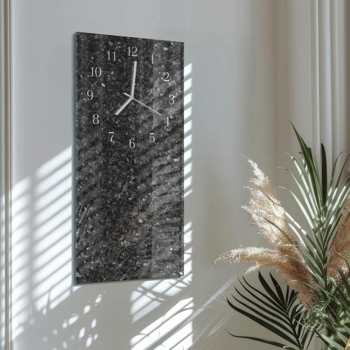 WANDUHR aus Glas 30x60 cm - Graphit - Grau, Glas (30/60/0.4cm) - TULUP