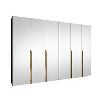 DREHTÜRENSCHRANK Mila III 300 - Goldfarben/Schwarz, Holzwerkstoff/Kunststoff (300/202/52cm) - MIRJAN24