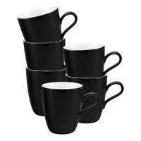 HENKELBECHER Life Fashion Glamorous Black 400 ml 6er Set - Schwarz, Keramik (0.4L) - Seltmann Weiden