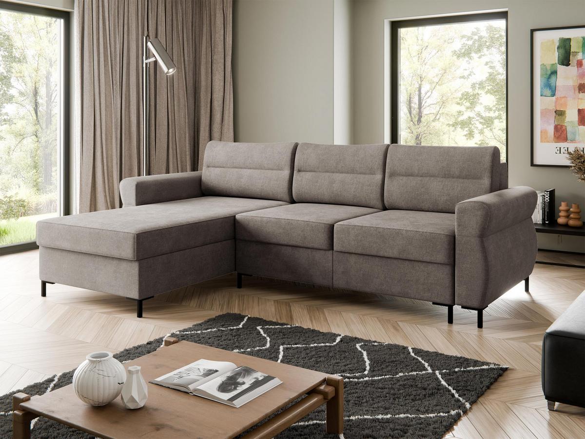 ECKSOFA Berne - Schwarz/Grau, Holz/Kunststoff (258/170cm) - MIRJAN24