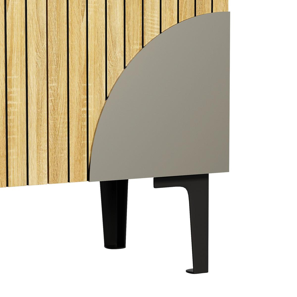 SCHUHSCHRANK in Holzoptik mit 3 Türen, Beige - Naturfarben, Holzwerkstoff (90/94/32cm) - Urban Meuble