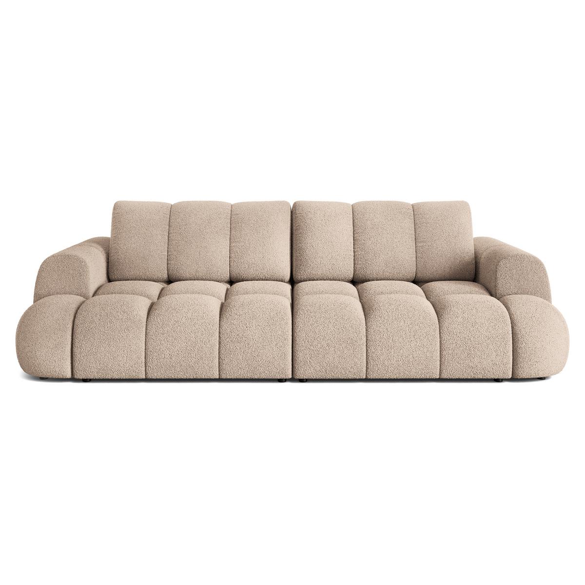BETTSOFA DAFNE Beige Bucle-Stoff mit Schlaffunktion - Beige, Textil (300/88/113cm) - MASSENO