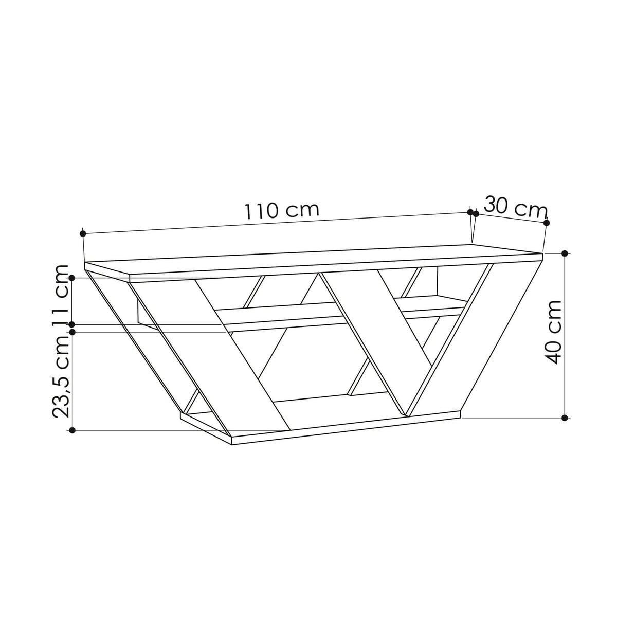 TV-MÖBEL 3 Regale L110 cm - Pipralla - Weiß, Holzwerkstoff (30/40/12cm) - Calicosy