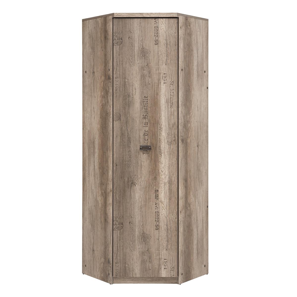 SCHRANK 1 Tür Abel Holz und Grau - Grau, Holzwerkstoff (74/205/74cm) - Petits-meubles