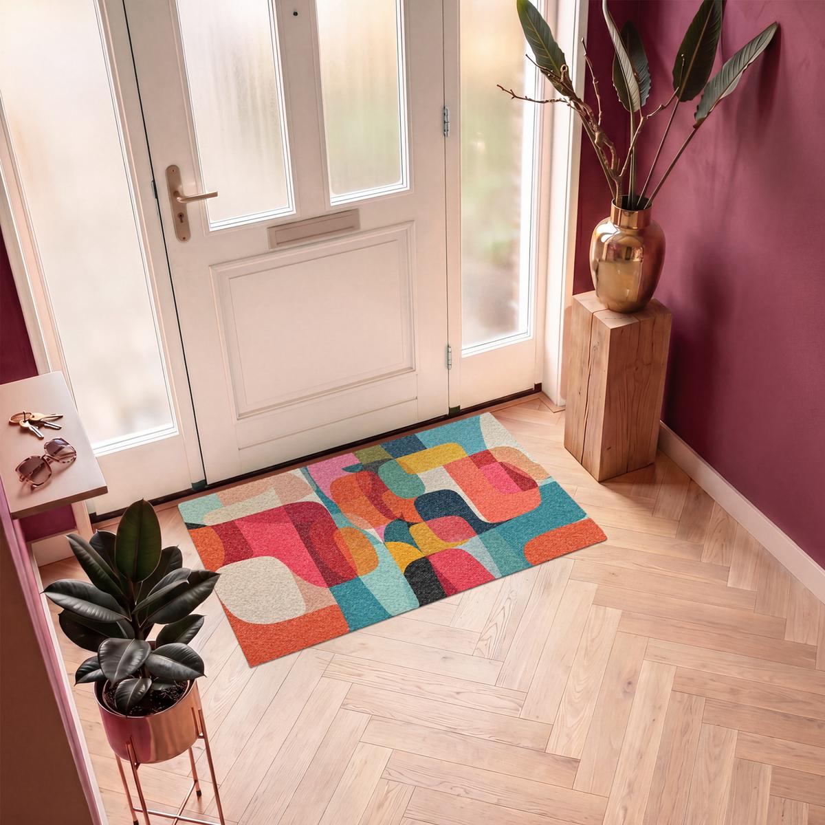 FUSSMATTE Formen - Bunt - Abstrakt - Flugzeuge Sauberlaufmatte 120x80 cm - Multicolor, Kunststoff (120/0.4cm) - MuchoWow