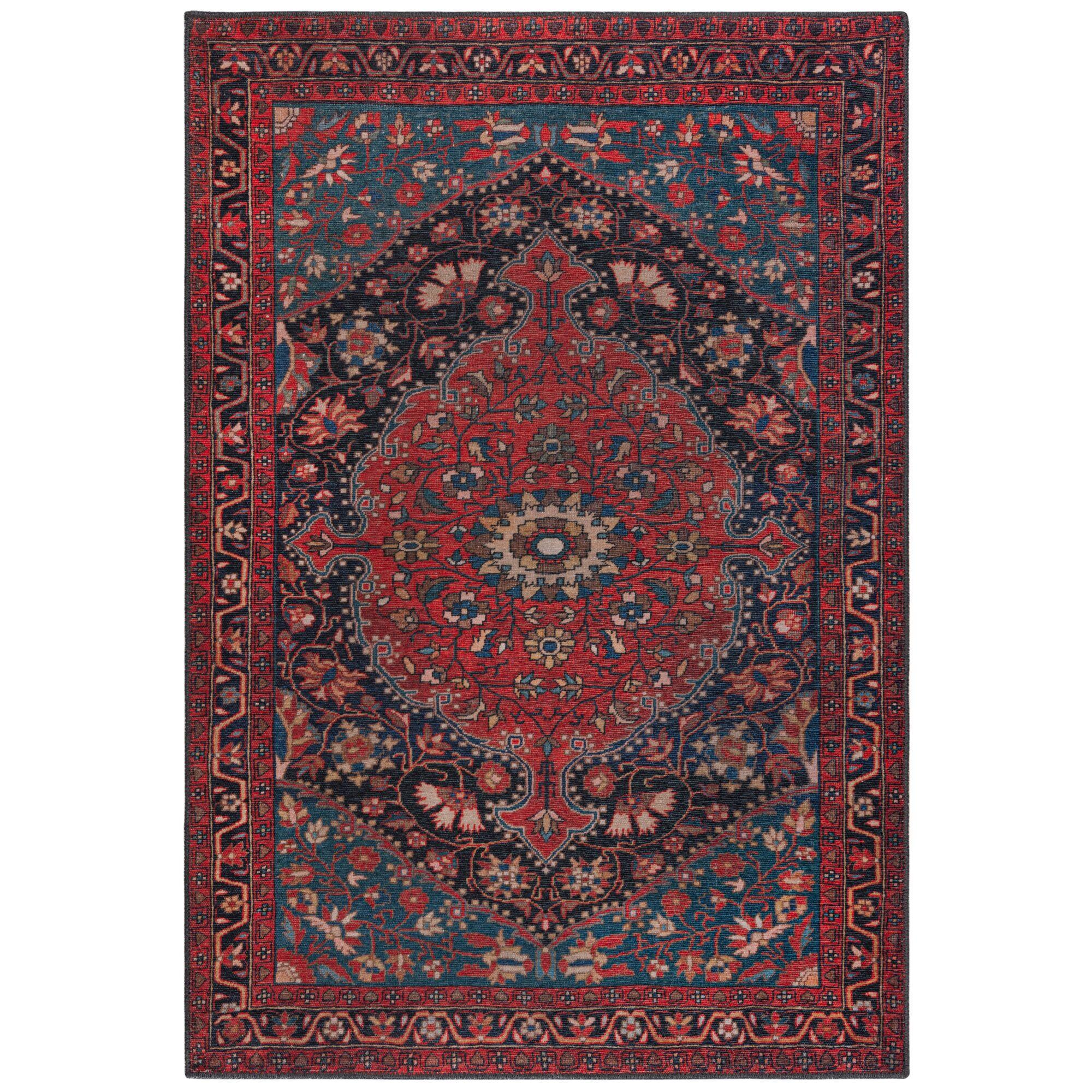 TEPPICH Waschbar HURST, orientalisch mit Medaillon, Rot, 152 x 230 cm - Rot, Textil (230/152cm) - KADIMA DESIGN
