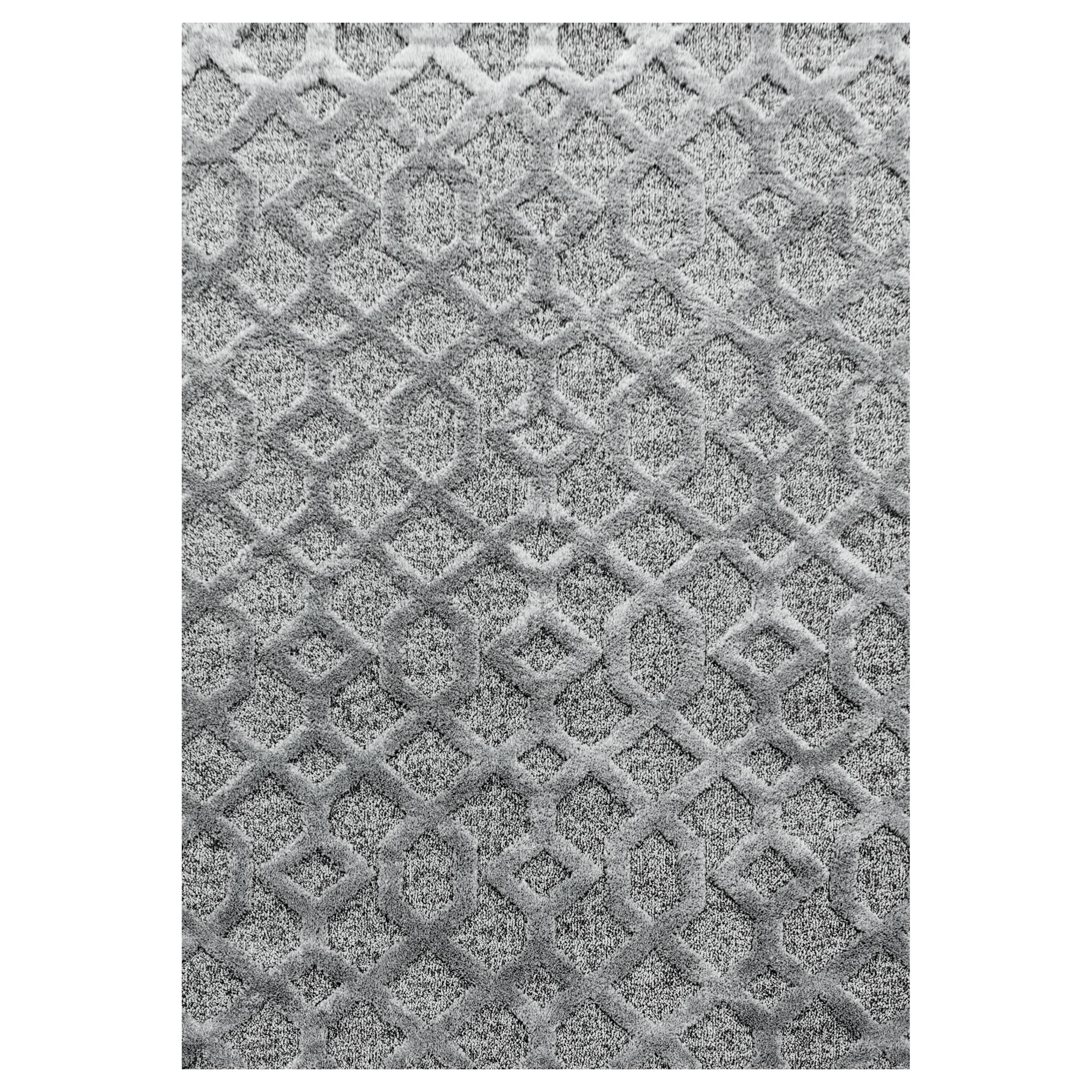 HOCHFLORTEPPICH EISACK, geometrisch, Grau, 80 x 150 cm - Grau, Textil (150/80cm) - KADIMA DESIGN