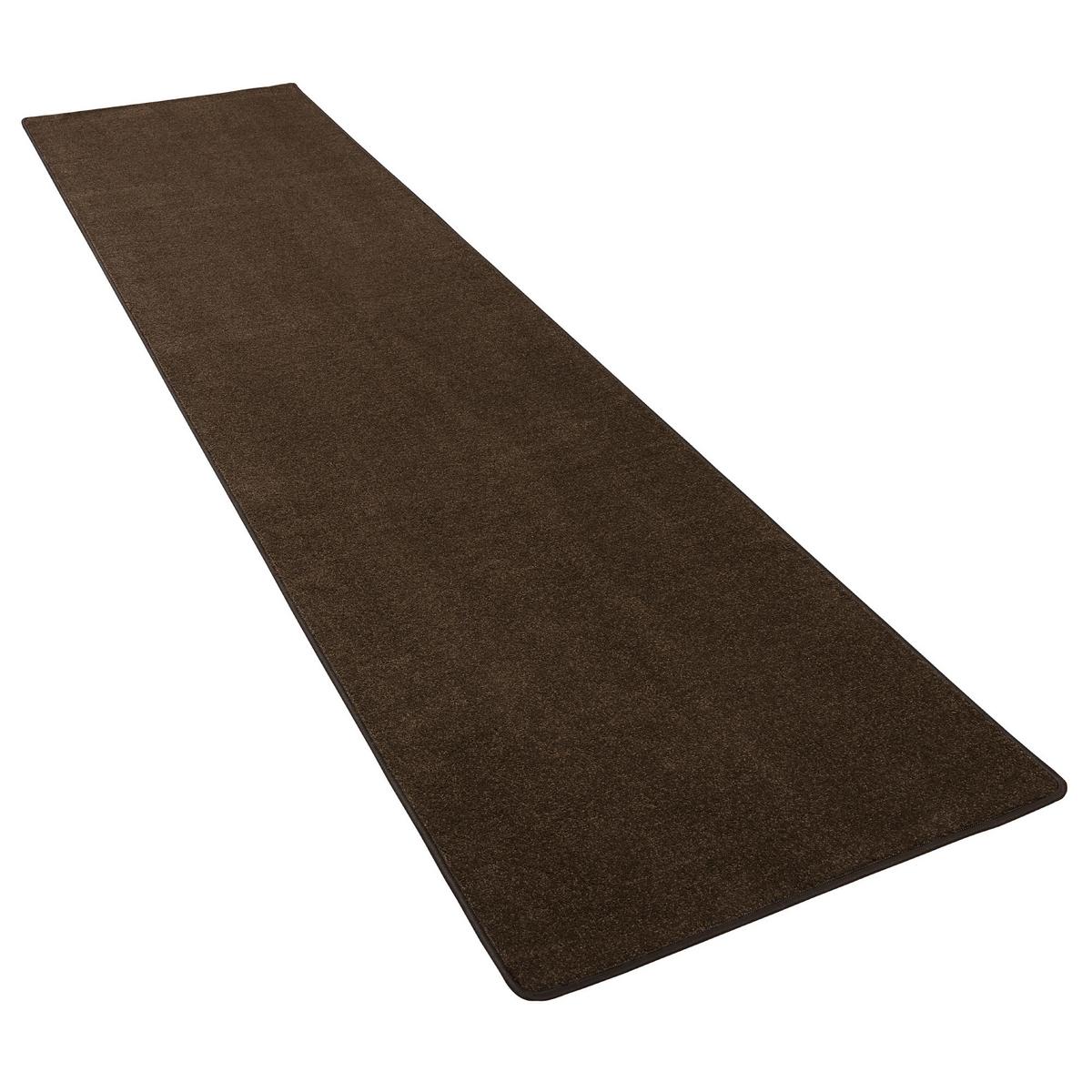 HOCHFLOR VELOURS LÄUFER TEPPICH LUNA - Dunkelbraun, Textil (100/200cm) - Snapstyle