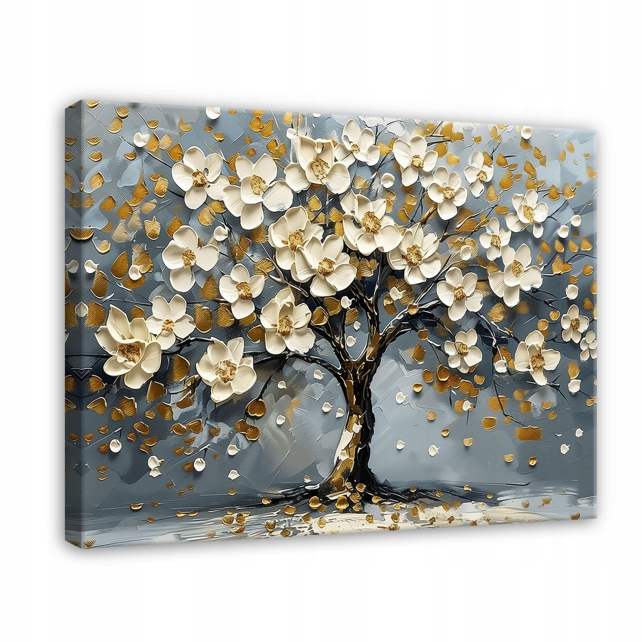 LEINWANDBILD Blumen Abstrakt Baum 60x40 - Multicolor, Holzwerkstoff (60/40cm) - Wallarena