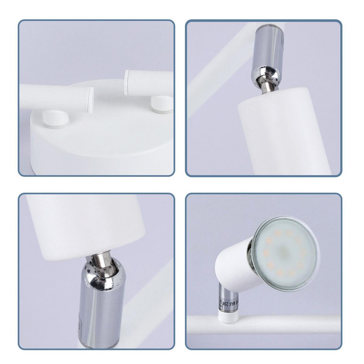 DECKENSTRAHLER Flensburg 4-flammig 60/8/13.5 cm - Weiß, Metall (60/8/13.5cm) - Nettlife