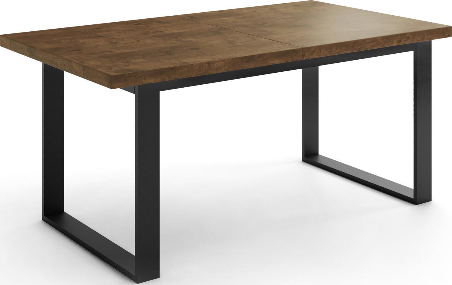 ESSTISCH Valentino rechteckig ausziehbar, Lefkas Eiche 140/180/80/75 cm - Alteiche/Schwarz, Holzwerkstoff/Metall (80/180/75cm) - WFL GROUP