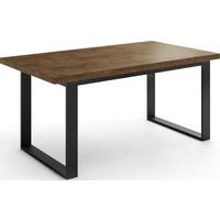 ESSTISCH Valentino rechteckig ausziehbar, Lefkas Eiche 140/180/80/75 cm - Alteiche/Schwarz, Holzwerkstoff/Metall (80/180/75cm) - WFL GROUP